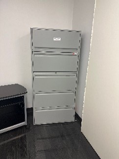#13 - metal 5- drawer file cabinet  30 x 18 x 63