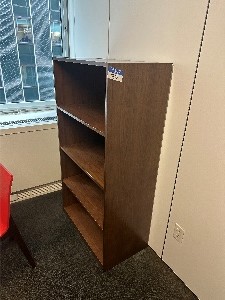 #33 - wooden 4 shelf bookcase 30 x 16.5 x 55.25