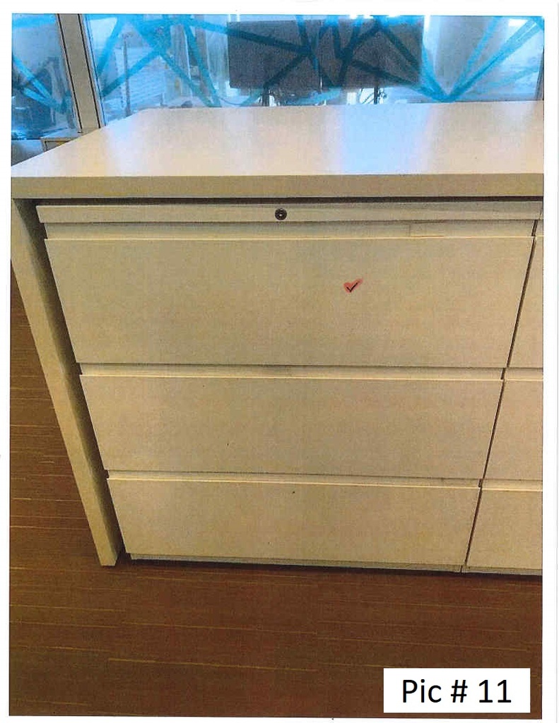 3 Drawer Lateral File Single Lock36" x 19" x 40 1/2"