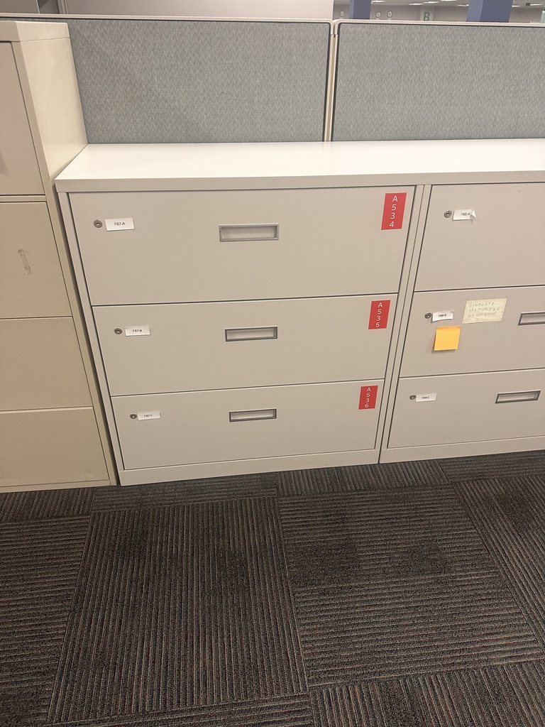 File cabinet, 3-drawer, gray, 42"