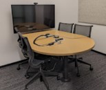 Table, Conference-Bullet B48" Wide at widest point 
36" Wide at the wall 
66" Deep