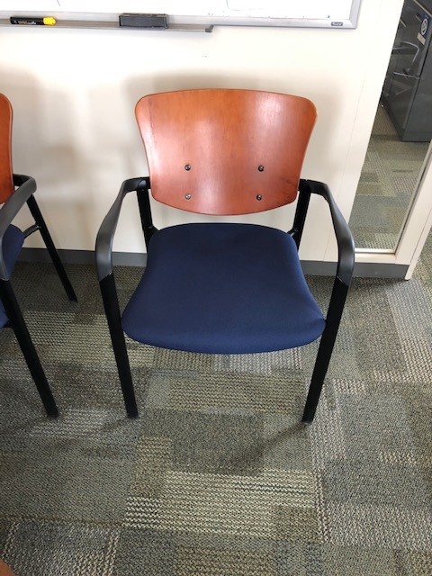 Blue Hayworth Chair with Wood Back