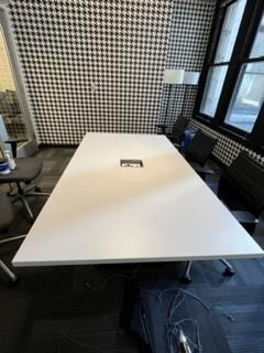 Conference Table w/WOOD BASE &amp; Power - 3'X6'