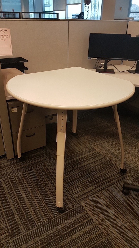 Teardrop table, wood, metal