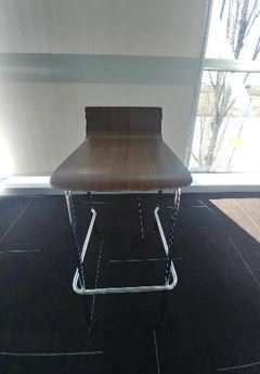 Half-back chair, brown