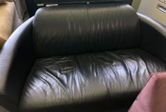 Loveseat, black leather