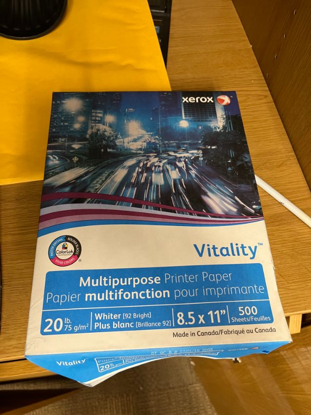 Pack of multi-purpose printer paper, 8.5x11"
