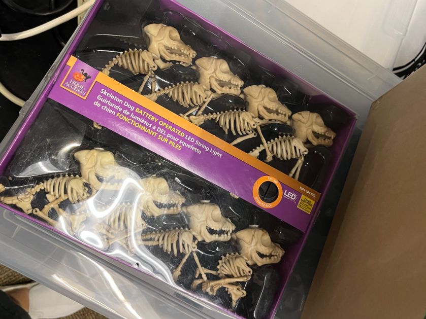 Skeleton dog LED string lights