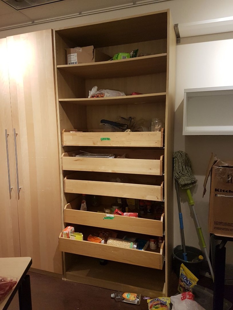 Shelf, with pull-out drawer