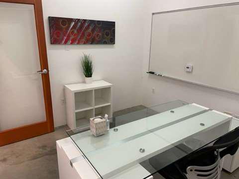 White Glass Desk