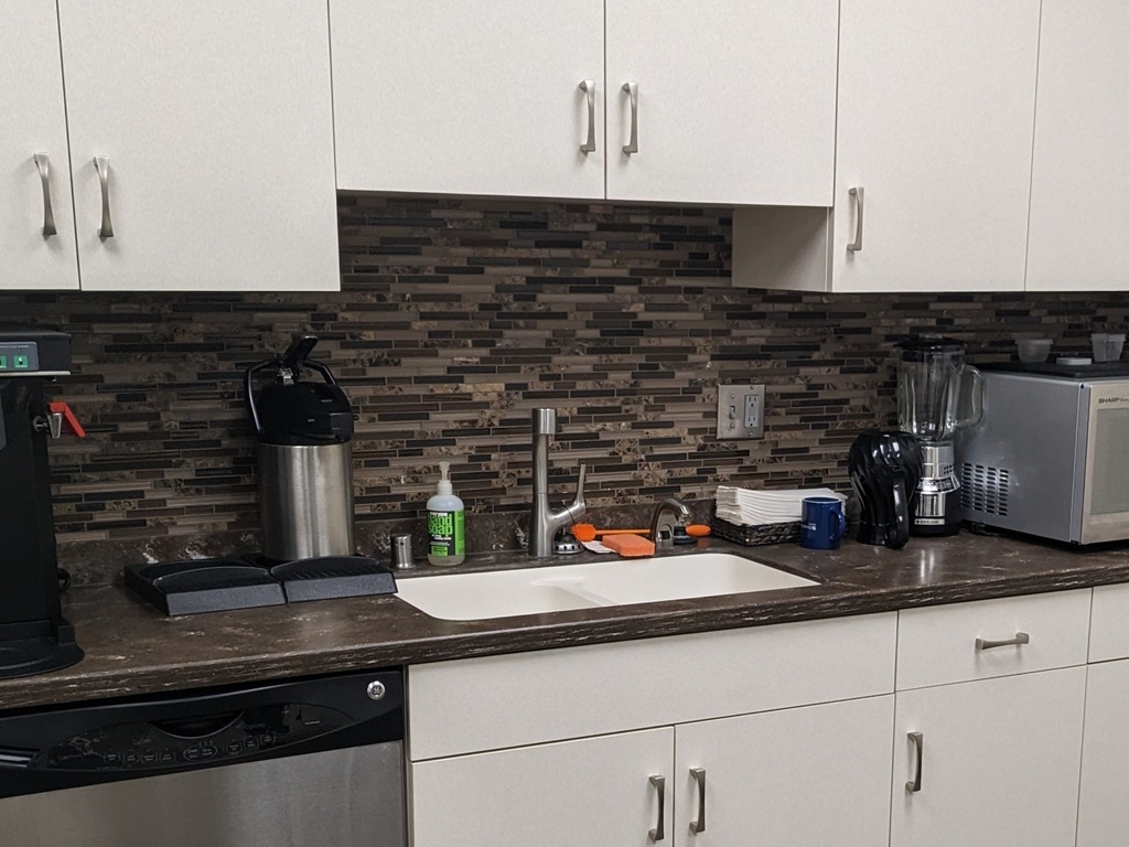 Misc. Breakroom Contents (wall w/ refrigerator)