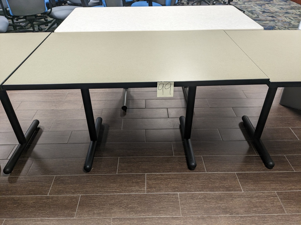 t-leg base rectangular table (2'x4)