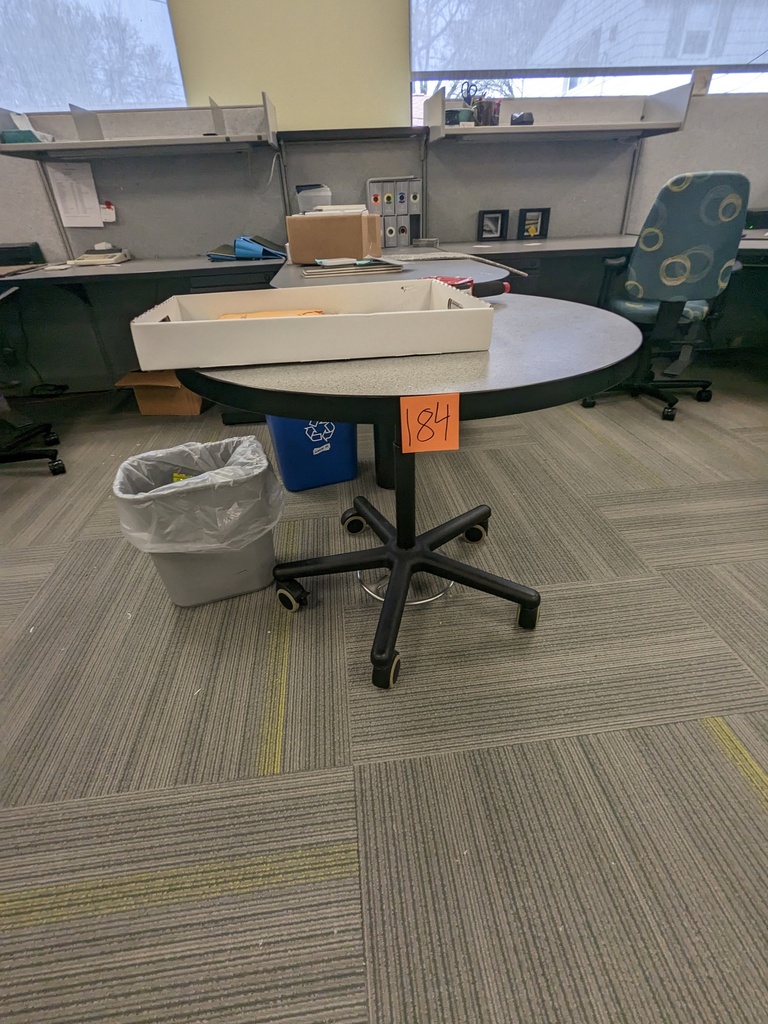 round meeting table on casters