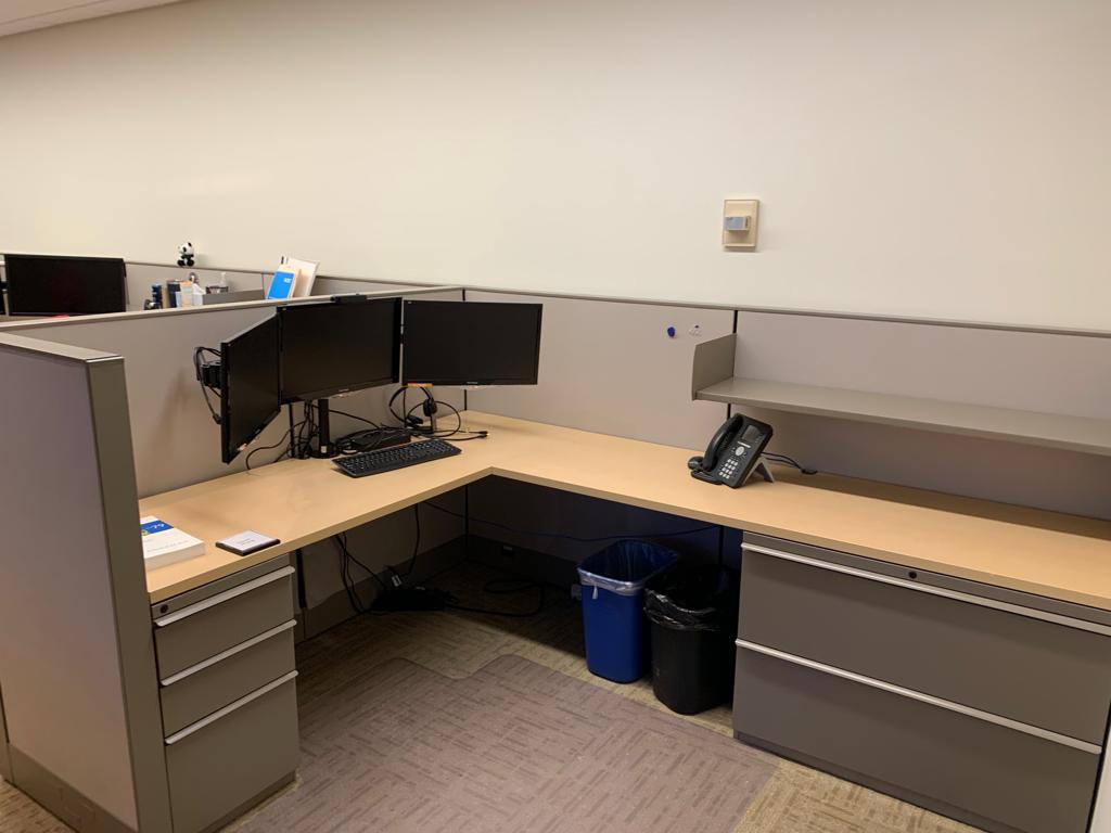 Brown &amp; Beige Workstations with peds 