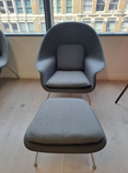 Chair, Miller-Knoll Womb, Light Grey