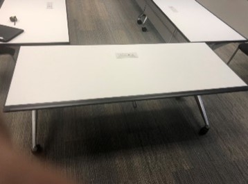 White Training Tables with Power Connectors (6 x 30)
