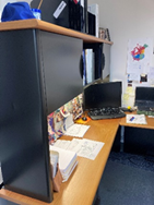 U-Shaped Workstation, with Overhead, Back Piece, 72x22x64"