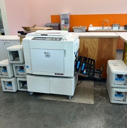 Risograph, Small Stand, Large Wooden Stand, One 4x4' box of ink drums