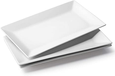 Large White Rectangular Ceramic Serving Platter
