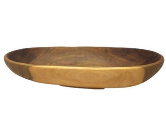Long Oval Wood Display Bowl