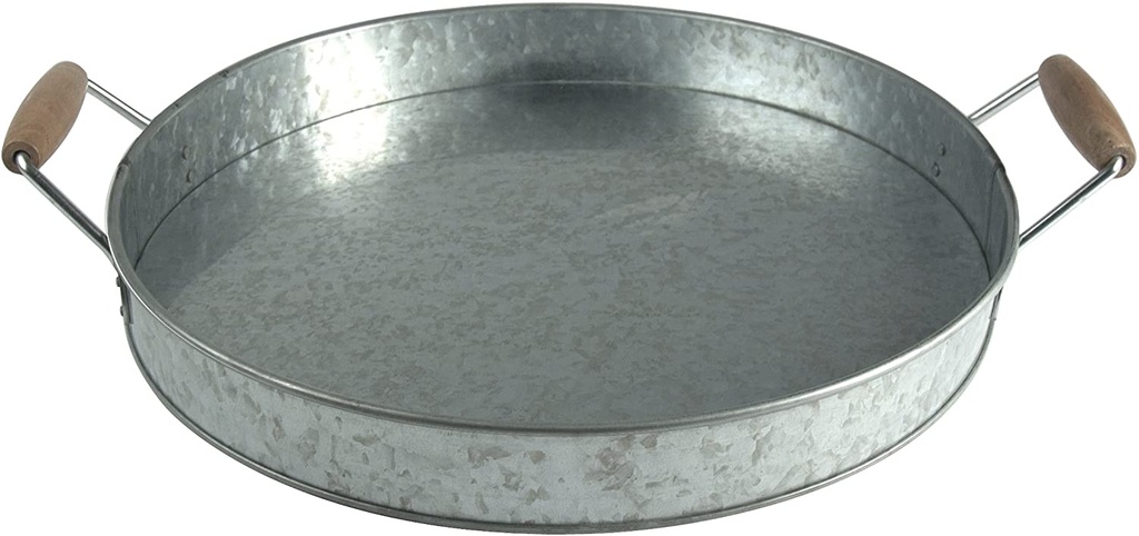 Large Round Rustic Metal Serving Trays