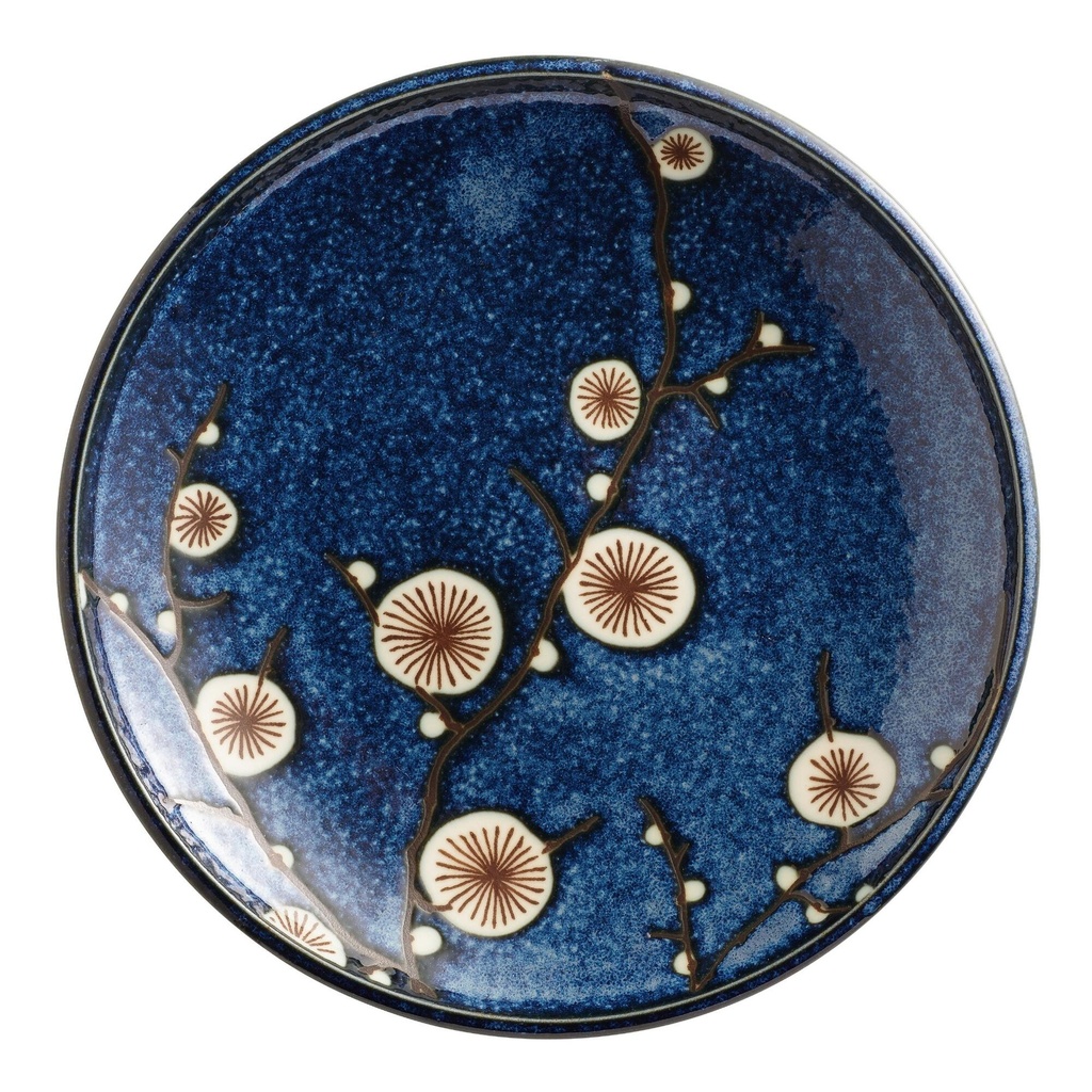Small Handpainted Decorative Salad Plate, Blue