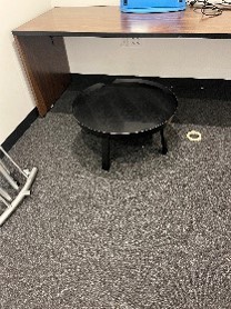 Short Round Black Table