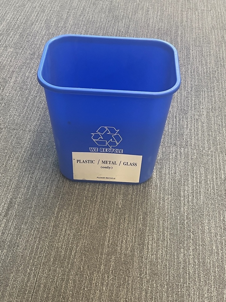 Small blue recycle bin, 7gal