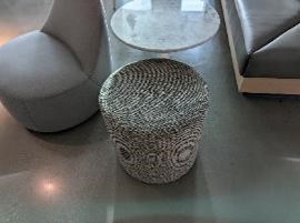 Ottoman, Grey, 21" x 21" x 20"