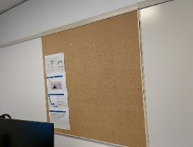 Corkboard, Rail-Mounted, Brown, 42" x 41" x .5"