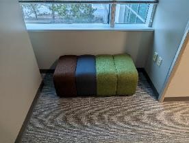 Bench, Brown/Blue/Green, 21" x 42" x 15"