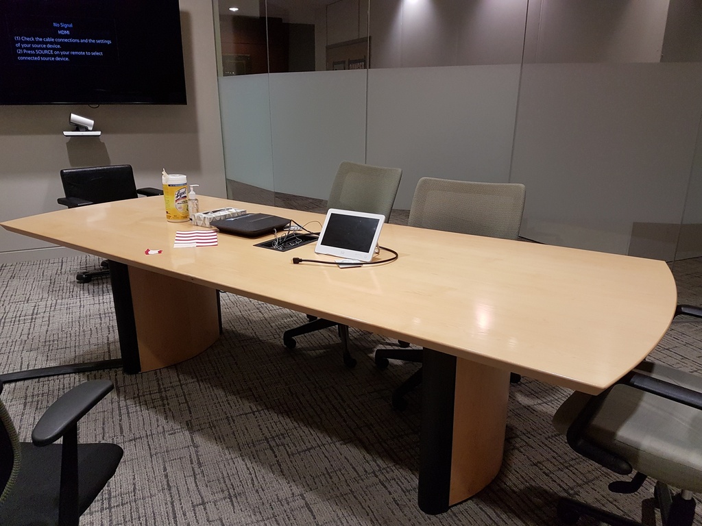 Wooden Four Sided Meeting Table - 9'x3'6"