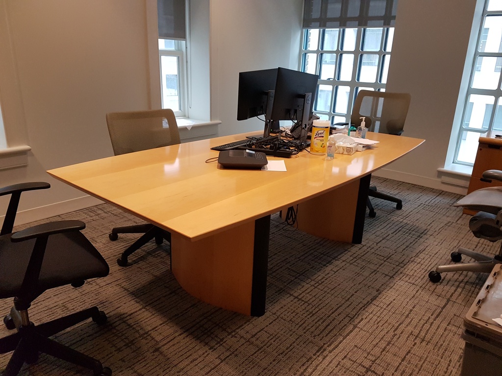 Wooden Four Sided Meeting Table - 8'x4'