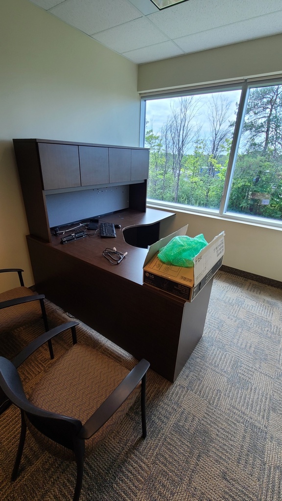 L shape desk suite - dark brown