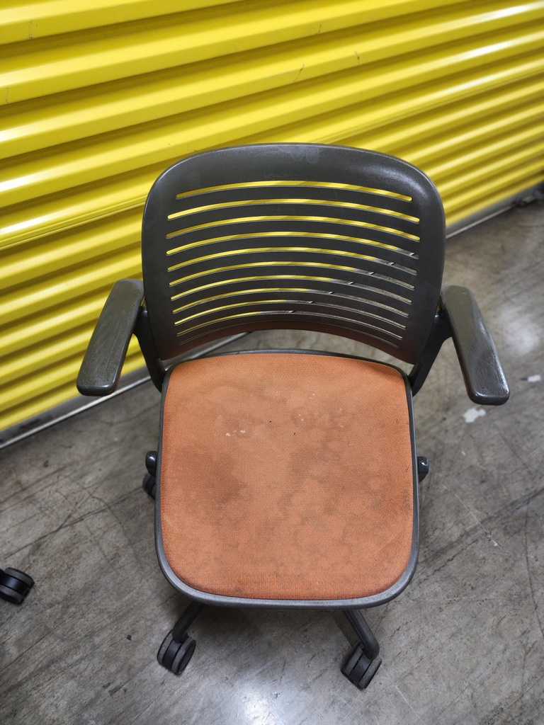 Orange fabric seat chair