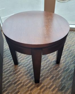 Round Wood Table, 24x23, worn