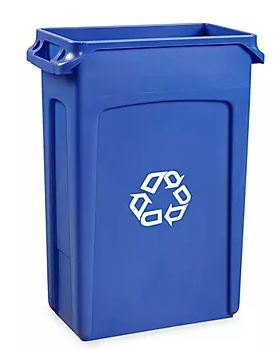 Blue Square  Trash Can (photo representation)