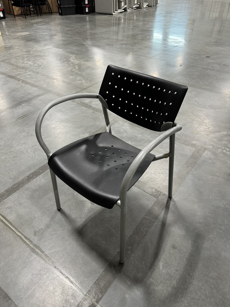 Plastic Black Guest Chair With Holes