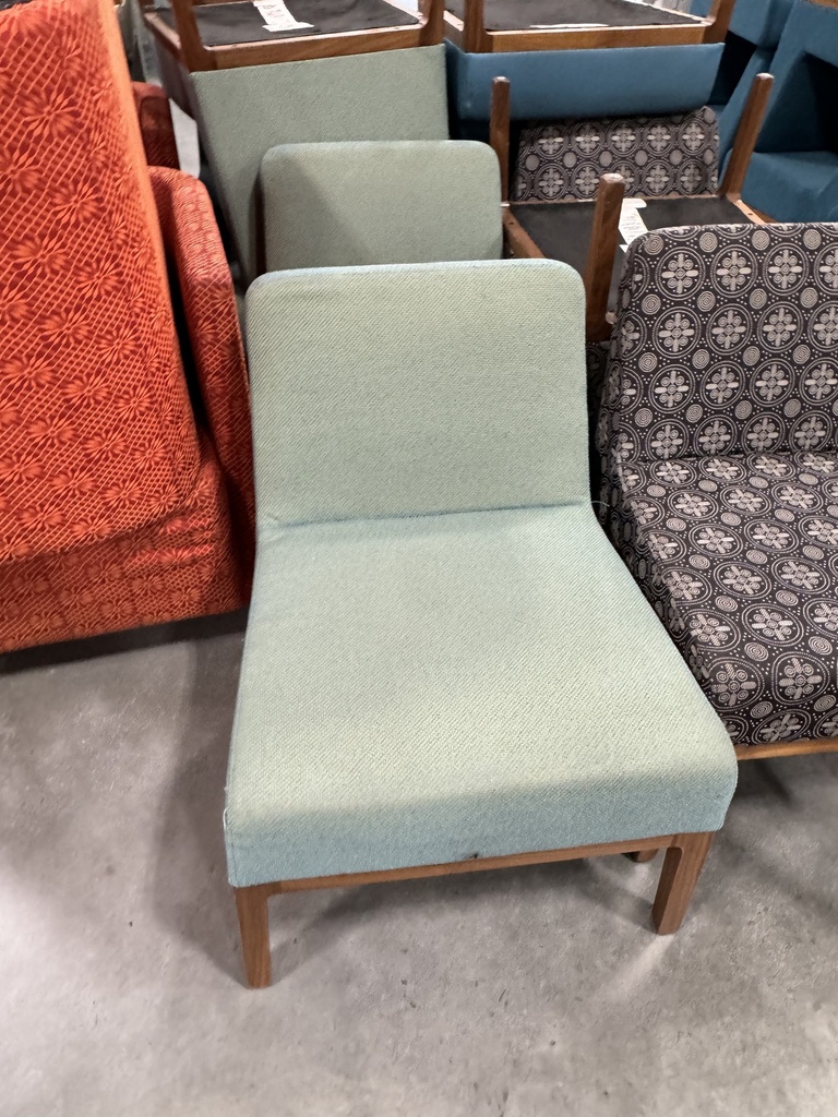 Green Blue No Arm Wood Bottom Chair