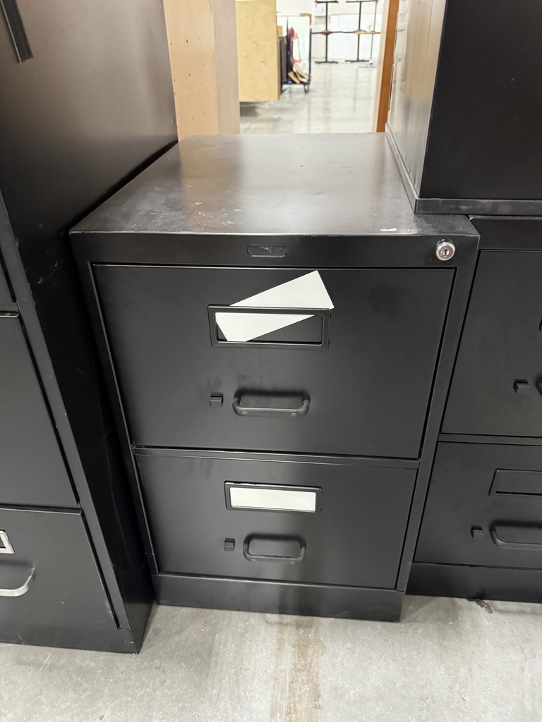 Black Vertical 2 Drawer Cabinet