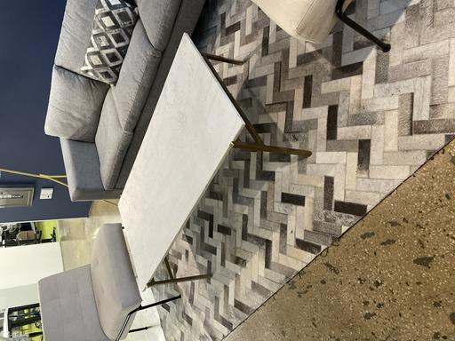 Coffee Table - marble/brass base (52x26x17)