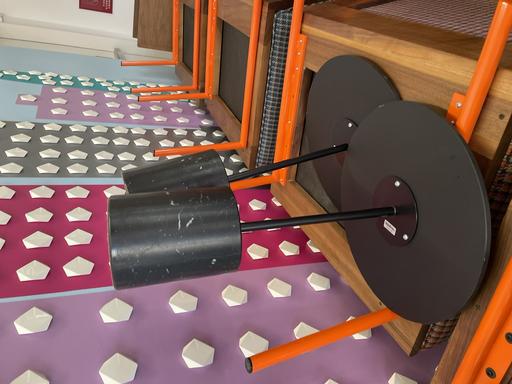 Side Table - black base/wood top