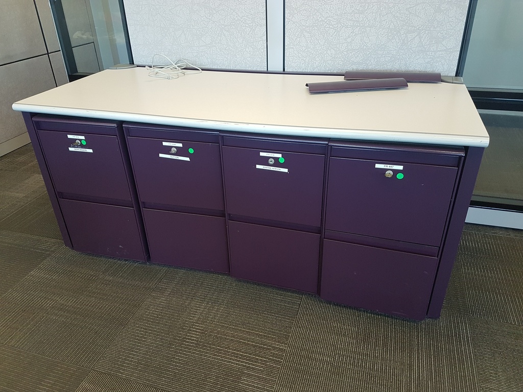 2 drawer purple pedestal, freestanding