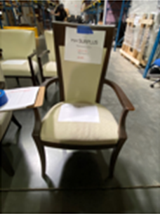 WOOD GUEST CHAIR WITH BEIGE FABRIC