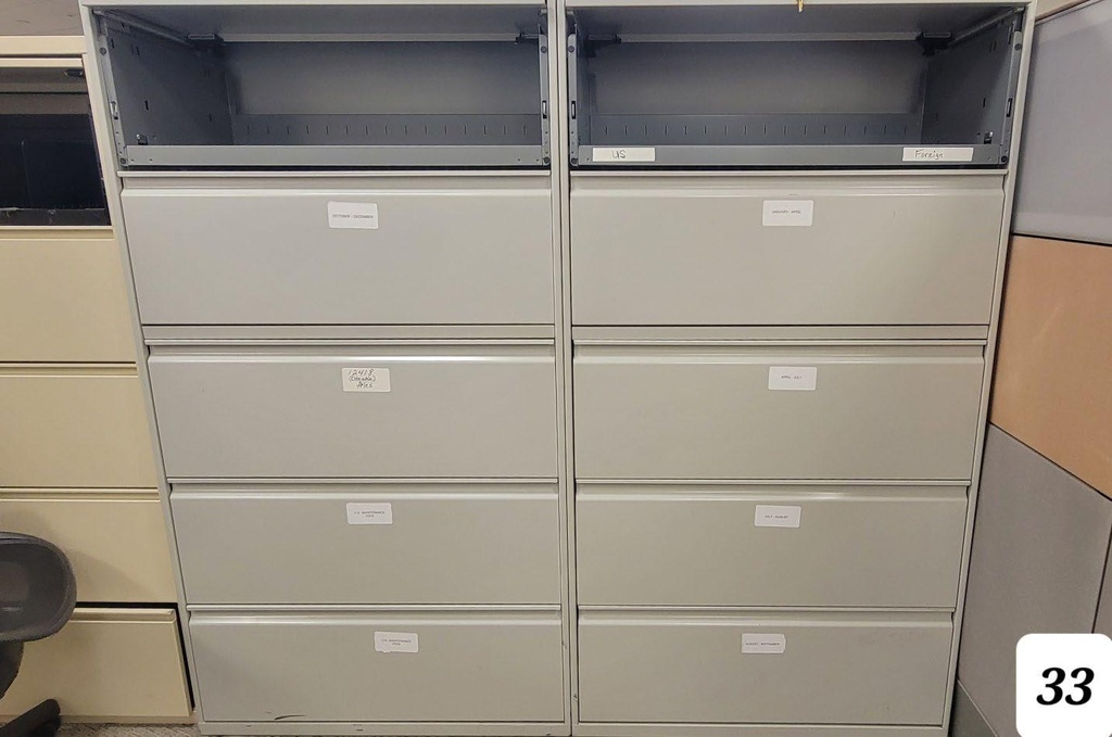 Gray 5 Dr file cabinet 36L x 19W x 63H