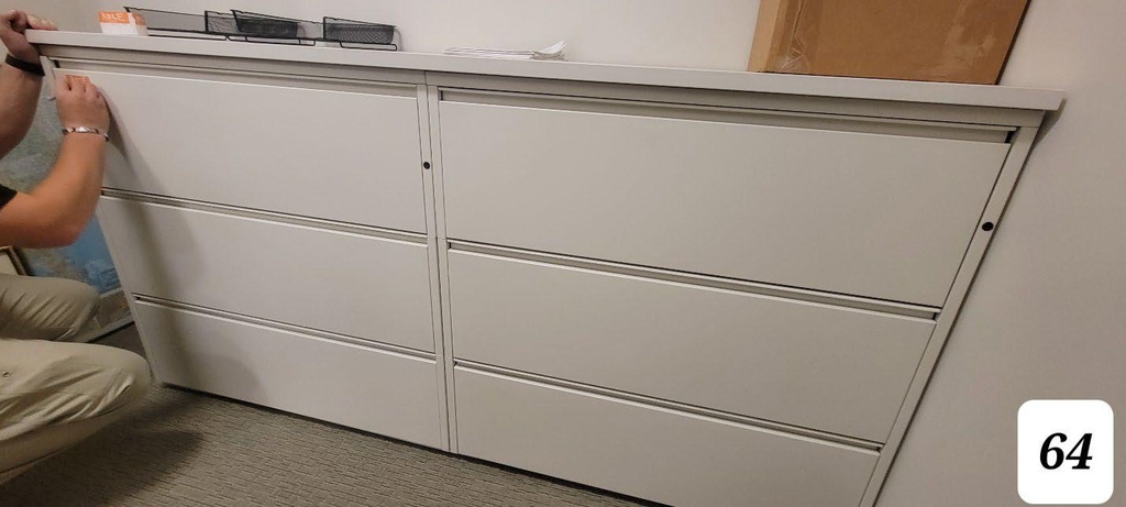 White 3 dr file cabinet 42L x 18w x 41H