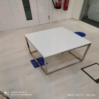 White Square Coffee Table with Metal Legs