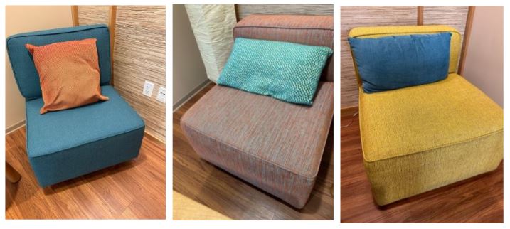 DellaRobbia Harper lounge chair with pillow, assorted color