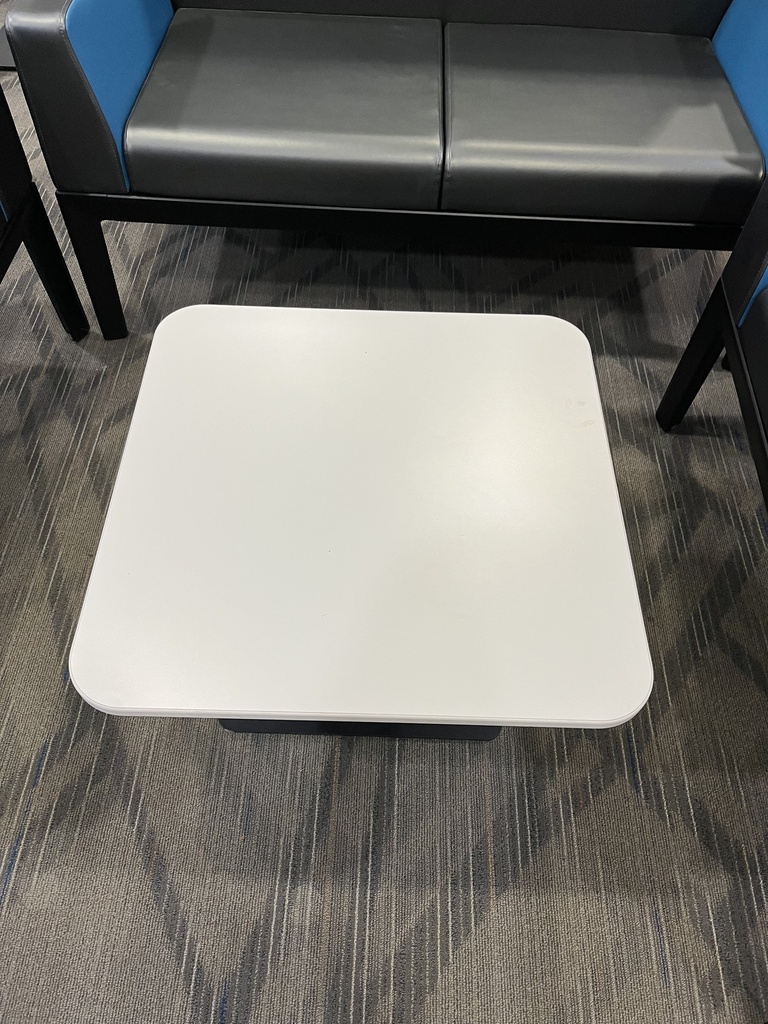 Short Square All White Table, 26x26"