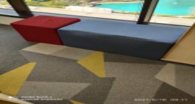 Blue Lounge Ottoman